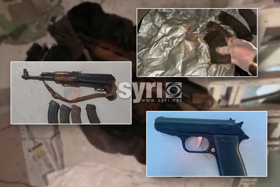VIDEO/ Pistoletë sportive me vete, por kallashnikov në shtëpi, prangoset 18-vjeçari në Durrës