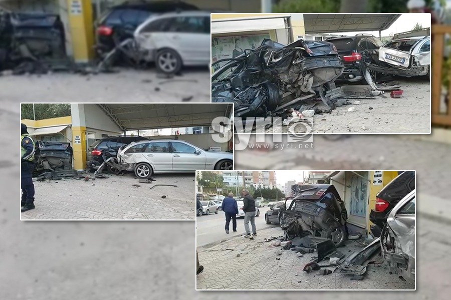 VIDEOLAJM/ Pamjet e frikshme nga aksidenti i pesëfishtë në Durrës