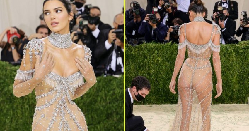 Kendall Jenner merr vëmendjen e plot me fustanin e tejdukshëm në Met Gala 2021