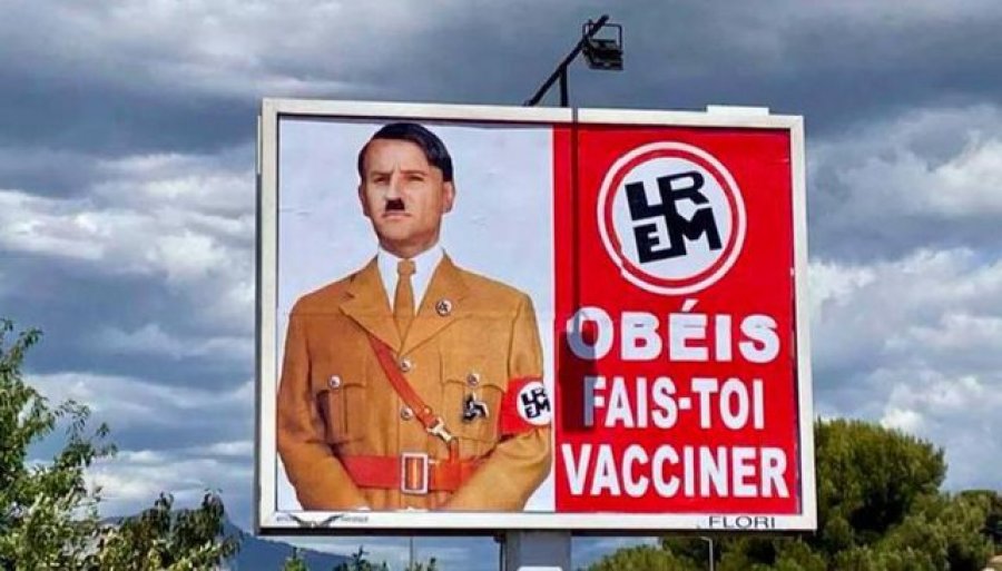 Vendosi posterin ku përshkruante Macronin si Hitleri/ Francezi e pëson keq…