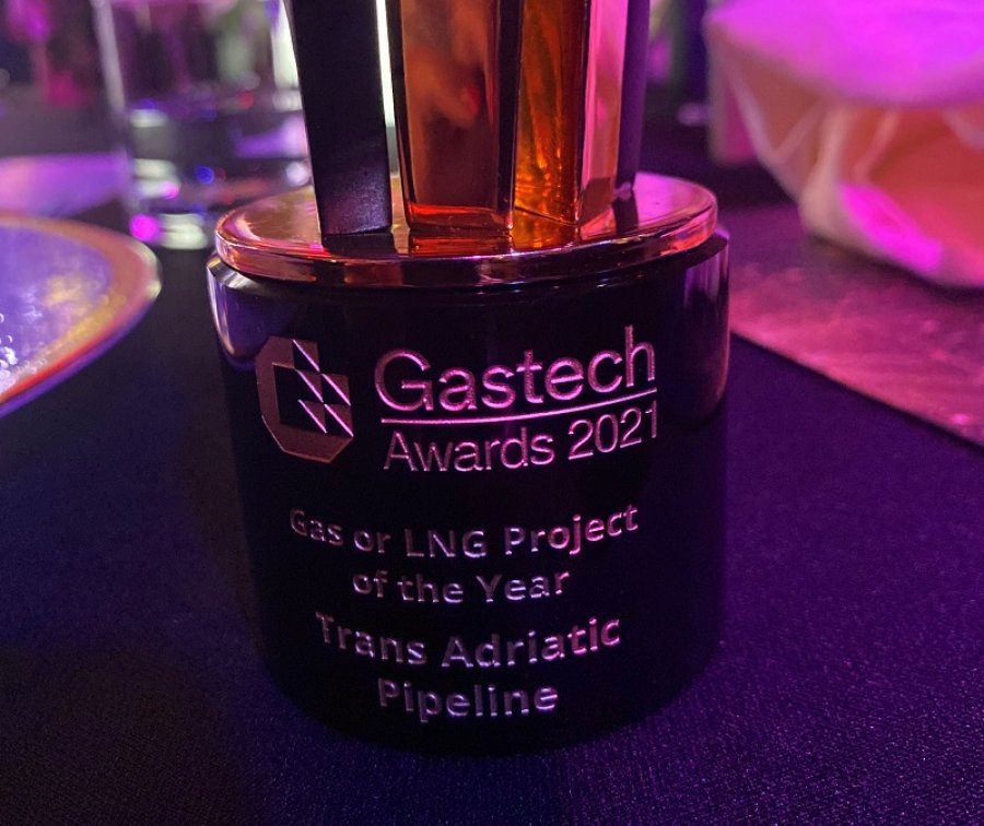 TAP fiton çmimin 'Projekti në Gaz i Vitit' në çmimet Gastech Awards 2021