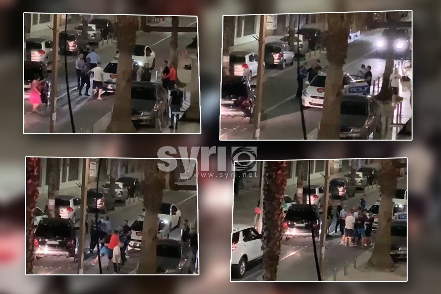 VIDEOLAJM/ Policia dhunon të rinjtë në Durrës, pamjet e sherrit masiv