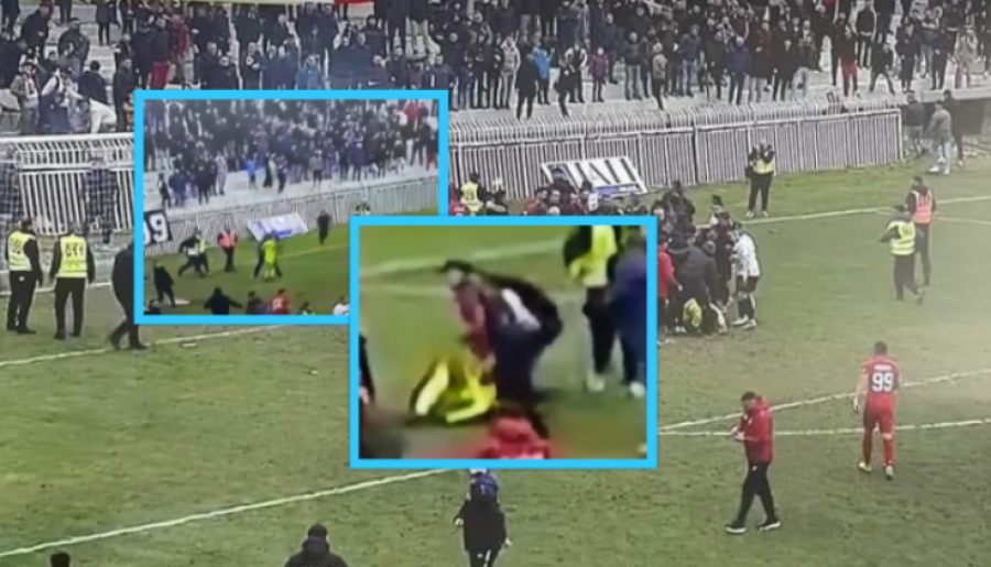 VIDEO/ Shpërthen dhuna në futbollin kosovar, portieri Stivi Frashëri dërgohet në spital