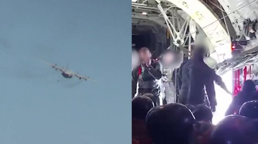 VIDEO/ Momente dramatike, parashutist grek mbetet i varur për disa minuta në avion