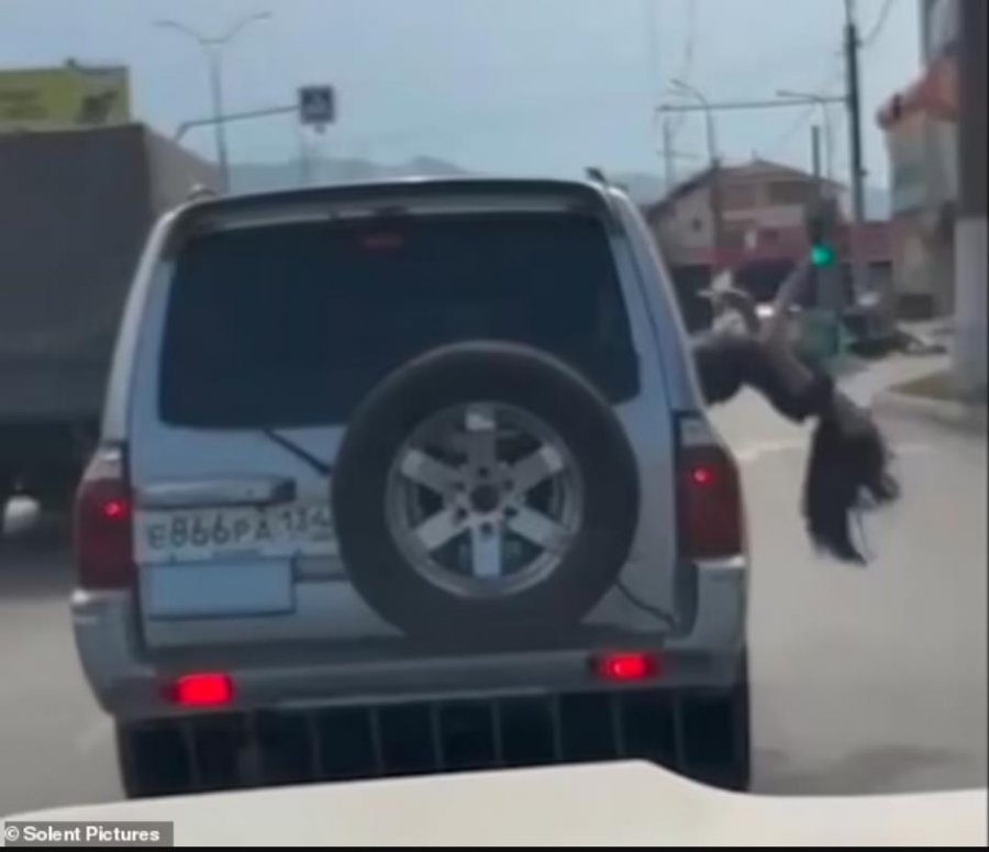 VIDEO/ Po kërcente në dritaren e makinës, gruaja bie me kokë në asfalt