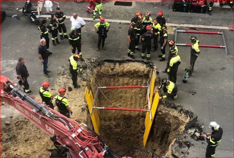 Hapën tunel për të vjedhur bankën në Itali, grabitësit bllokohen dhe kërkojnë ndihmë tek zjarrfikësit