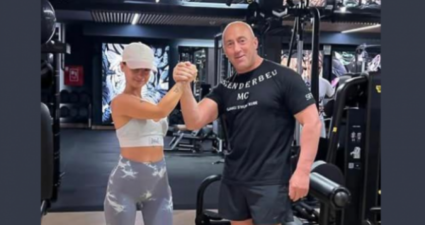 Ramush Haradinaj publikon fotografi me Rina Balajn nga fitnesi