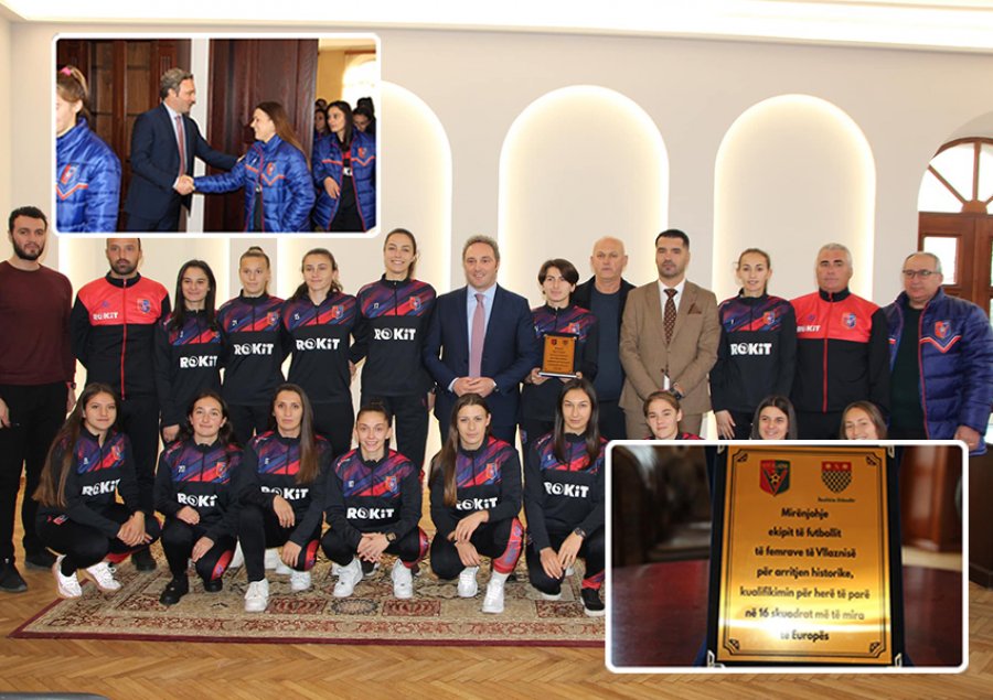 FOTO/ Shkruan historinë në Champions League, vajzat e Vllaznisë nderohen nga Kryetari i Bashkisë së Shkodrës