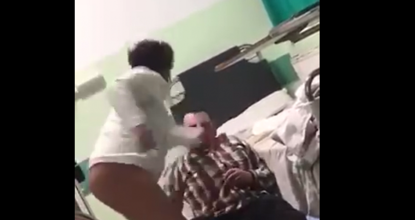 Pamje pa koment: Gruaja e rrah brutalisht burrin në Spitalin e Gjakovës (Video) 