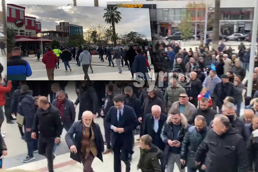 VIDEO/ Bashën e presin me protesta në Laç, mercenarët dhunojnë demokratët