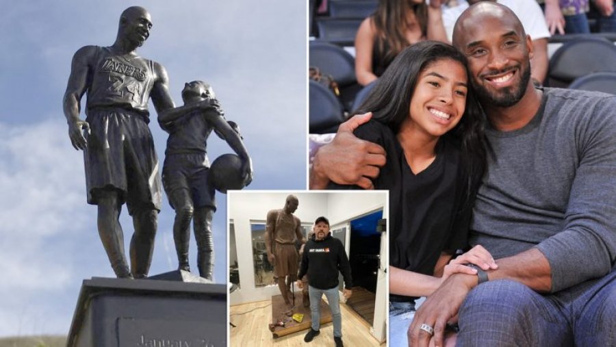 FOTO/ Vendoset statuja e Kobe Bryant dhe vajzës së tij në vendin e rrëzimit të helikopterit