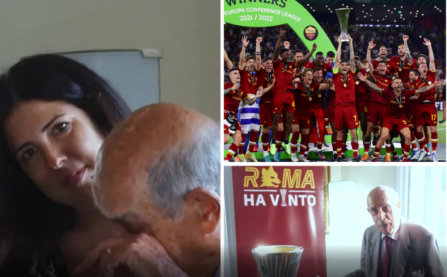 Roma dërgon trofeun e Conference League tek tifozi 96-vjeçar
