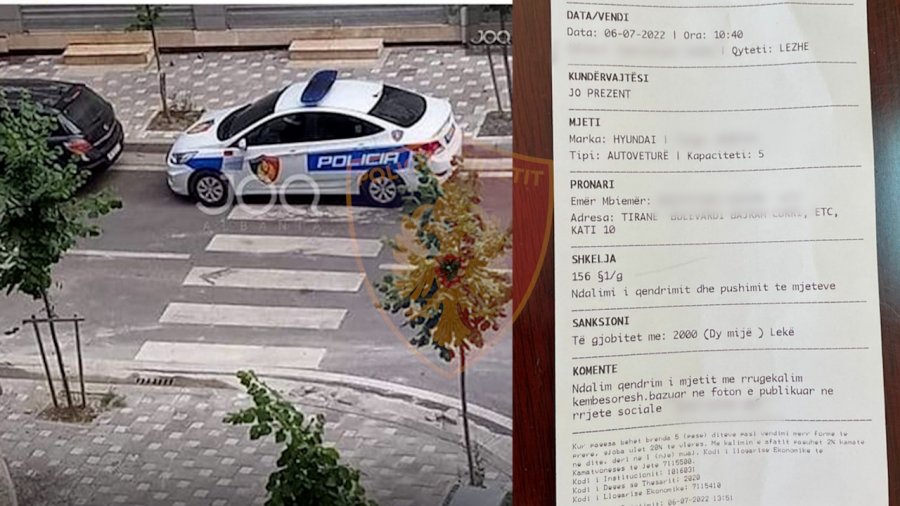 FOTO/ Parkoi makinën në vijat e bardha, e pëson polici në Lezhë