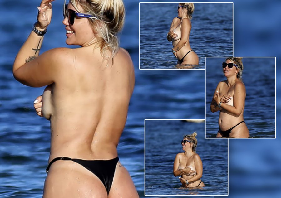 FOTO/ Bashkëshortja e Icardit nuk përmbahet në Ibiza, duart nuk mjaftojnë për të mbuluar…
