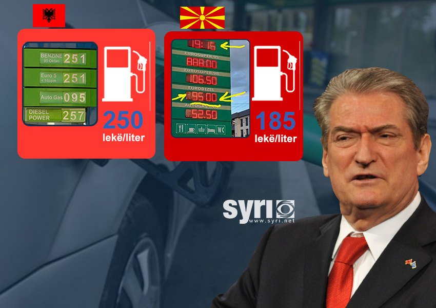 'Çmimi i naftës 250 lekë litri', Berisha: Kjo është vjedhje qeveritare, në Maqedoni 185 lekë