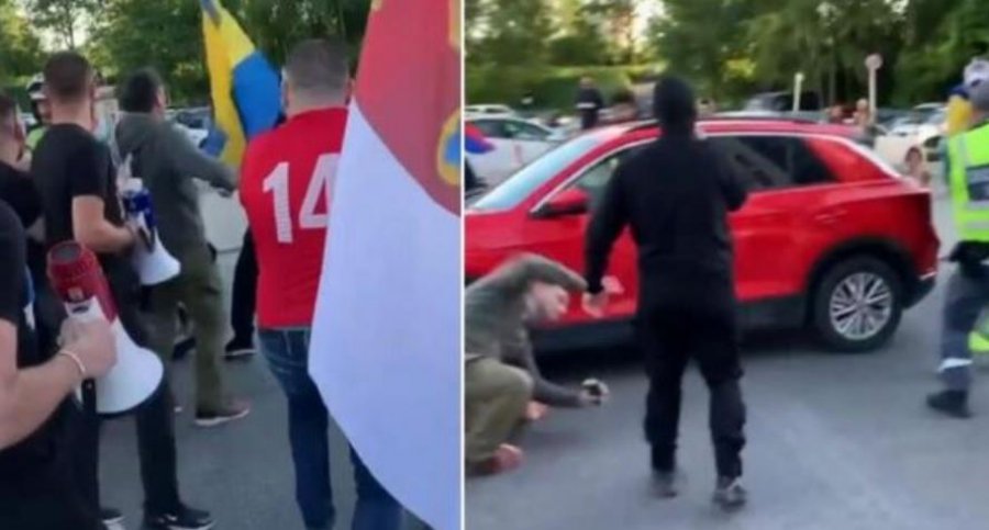 VIDEO/ 'Kosova është Serbi', huliganët serbë rrihen nga tifozët suedezë