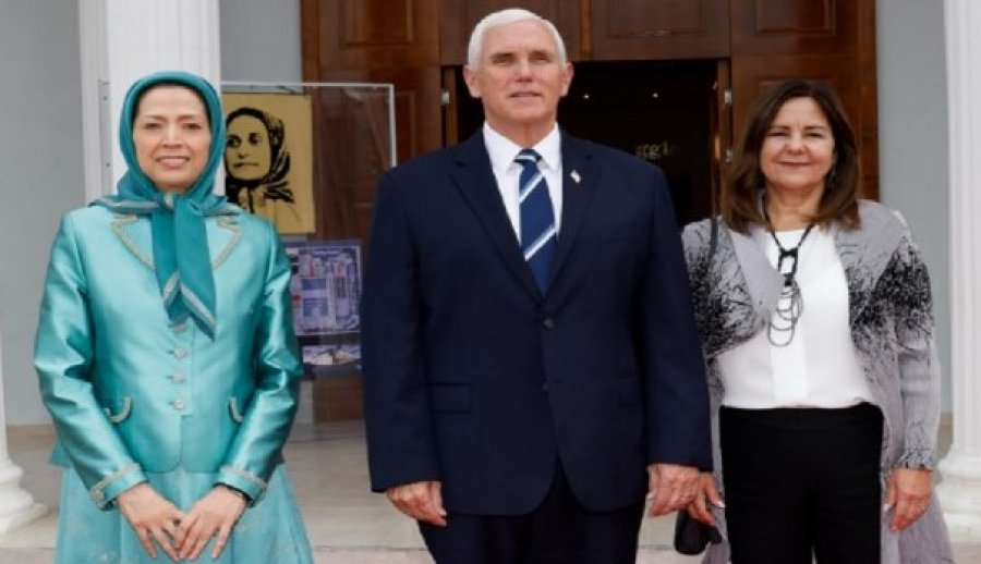 Vizita në Shqipëri, Mike Pence takon opozitën iraniane në Manzë