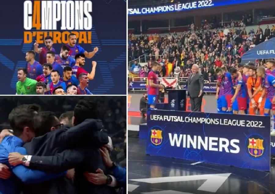 VIDEO/ Barcelona fiton Championsin në futsallë, Armand Duka i dorëzon trofeun