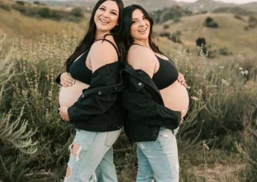 Motrat binjake lindën foshnjat e tyre në të njëjtën ditë, në të njëjtin spital