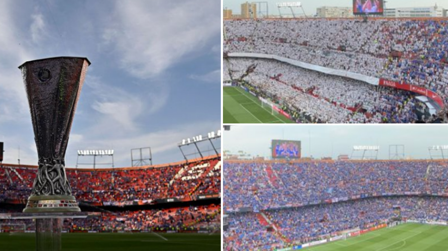 VIDEO/ Spektakël në finalen e Europa League,  tifozët dhurojnë 'show' në shkallët e stadiumit