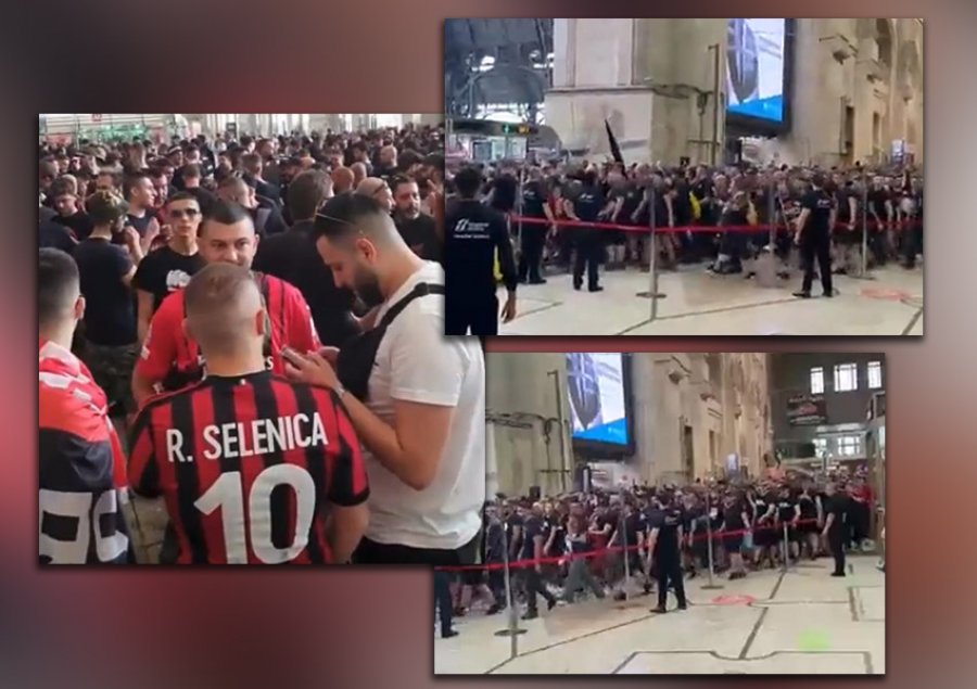 VIDEO/ Bashkohen tifozët e Milanit, mijëra kuqezinj bëhen gati për të 'pushtuar' Sassuolon, nuk mungojnë as mbështetësit shqiptar