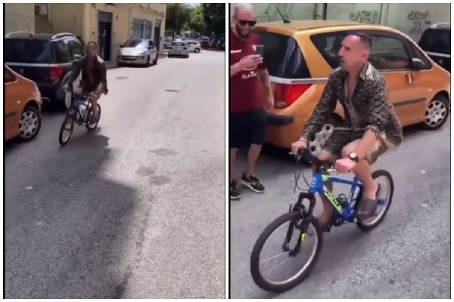 VIDEO/ Duke kënduar mbi biçikletë, festa e Ribery është e veçantë