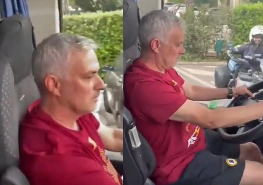 VIDEO/ Mjeshtër  i 'autobusit të parkuar', Mourinho për pak aksidentoi automjetin e Romës gjatë paradës festive