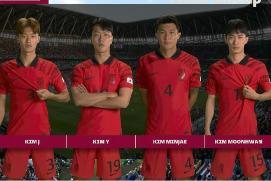 Koreja e Jugut luan kundër Uruguait me një formacion interesant: Portieri dhe e gjithë mbrojtja quhen Kim