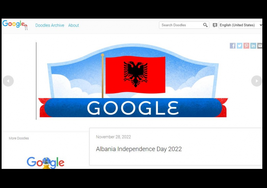 Google ‘valëvit’ flamurin shqiptar: Gëzuar Ditën e Pavarësisë, Shqipëri!