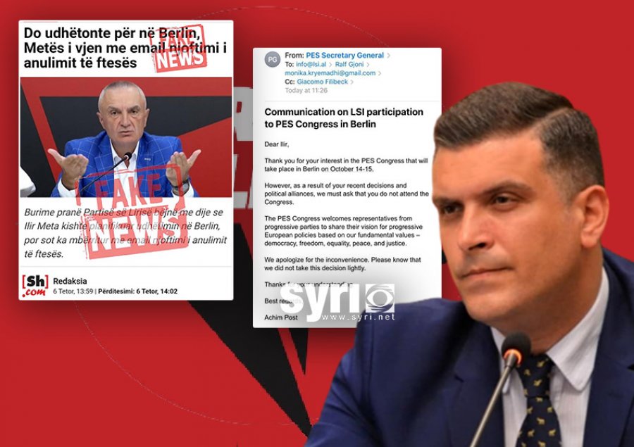The Freedom Party rejects as fake news the report that Chairman Meta was refused the participation at PES Congress