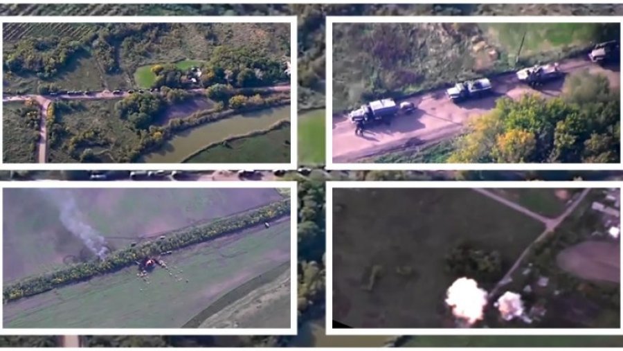 VIDEO/ Ukrainasit shkatërrojnë karvanin ushtarak rus, i godasin me sistemin amerikan MLRS