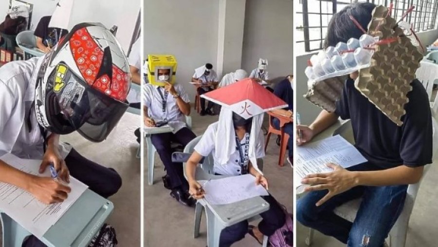Këto janë 'kapelet kundër kopjimit' që përdorin studentët në Filipine