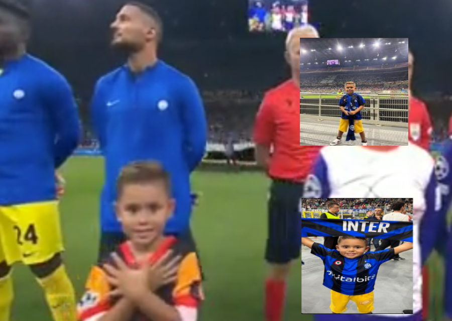 VIDEO/ Lidhje me zyrtarin e klubit të Tiranës, kush është vogëlushi që bëri me duar shqiponjën dykrenare para ndeshjes së Inter