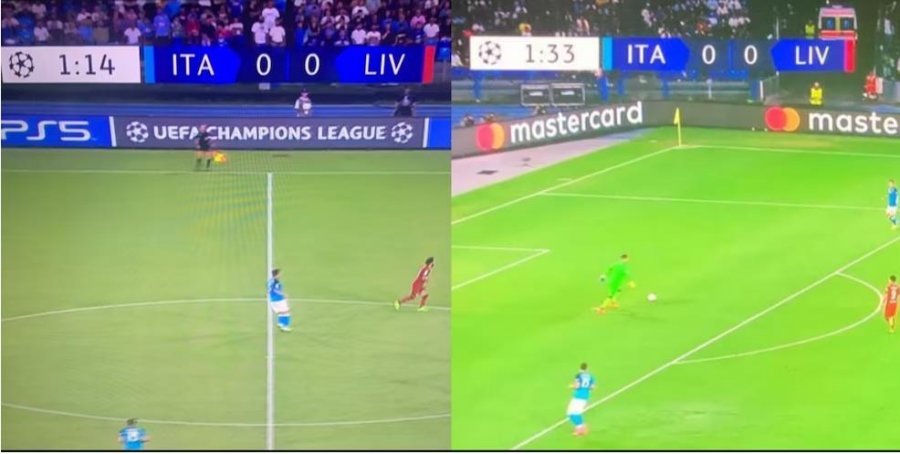 Gafa në ndeshjen Napoli-Liverpool, bëhet virale