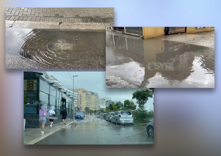 VIDEO/ Shiu përmbyt rrugët e Shëngjinit, boshatis plazhin nga pushuesit