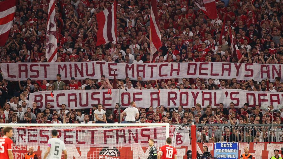 Vdekja e Mbretëreshës Elizabeth II, precedenti më i madh i krijuar në futboll, tifozët e Bayernit në protestë
