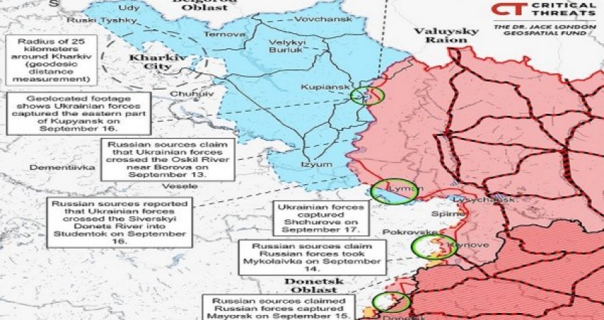 ISW: Ukrainasit po zgjerojnë pozicionet e tyre, ata mund të rrethojnë trupat ruse