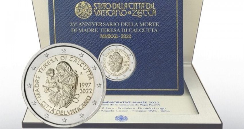 Vatikani nxjerr monedhën e veçantë me vlerë 2 euro, me portretin e Nënë Terezës