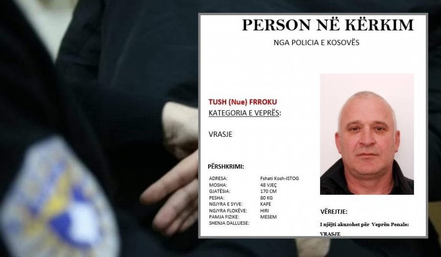 Ky person kërkohet për vrasje: policia e Kosovës kërkon ndihmë nga qytetarët