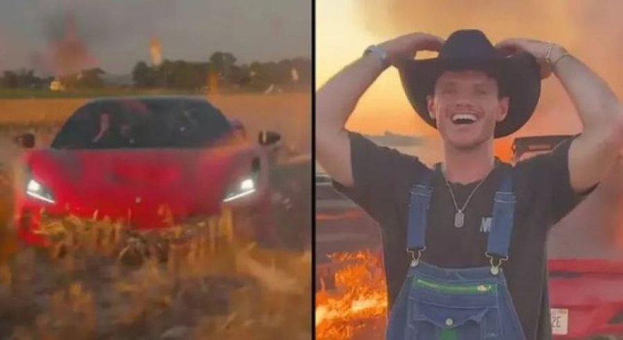 VIDEO/ Për klikime budallallëku s'ka fund, youtuberi djeg aksidentalisht 'Ferrarin' e tij