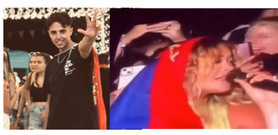 FOTO/ Trazoi një rrjet të tërë, ja kush është i riu që i dha flamurin serb Rita Orës në Hungari
