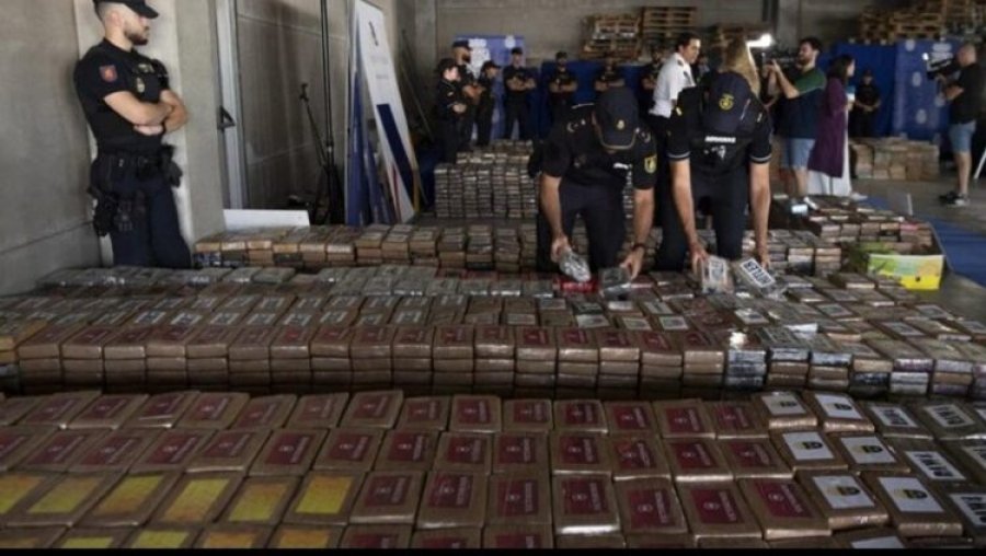 Kapen 7.2 tonë kokainë në Spanjë, ishte fshehur një ngarkesë peshku të ngrirë