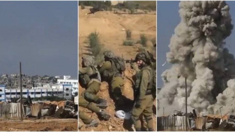 Dëgjohen duke qeshur, dalin pamjet kur ushtarët izraelitë sulmojnë shkollën në Gaza