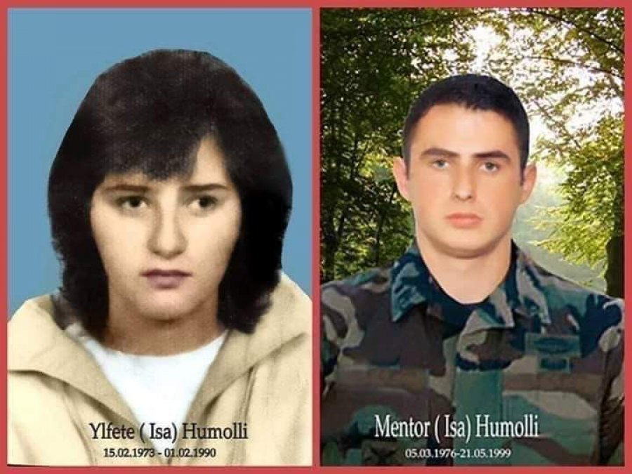 Një memorial për Elfete dhe Mentor Humollin, motër e vëlla të vrarë nga forcat serbe   