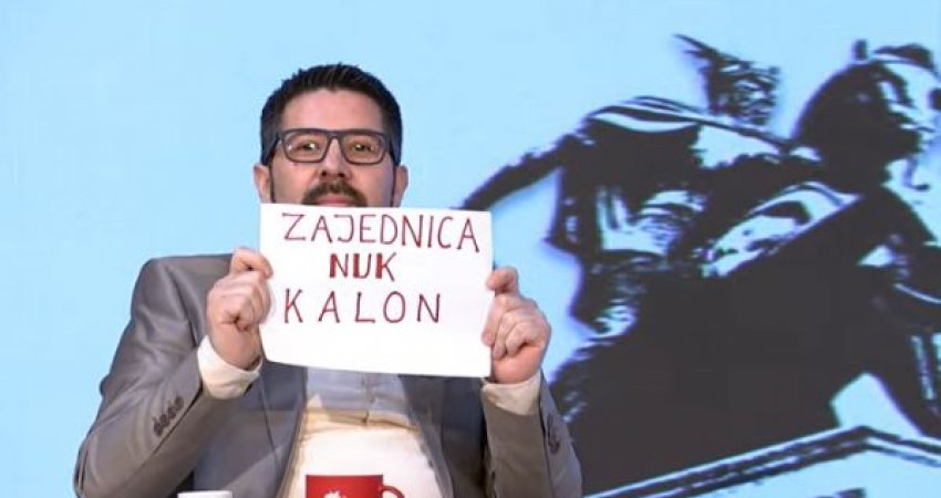 Kunati i Albulenës shfaqet në televizion me pankartën 'Zajednica nuk kalon'