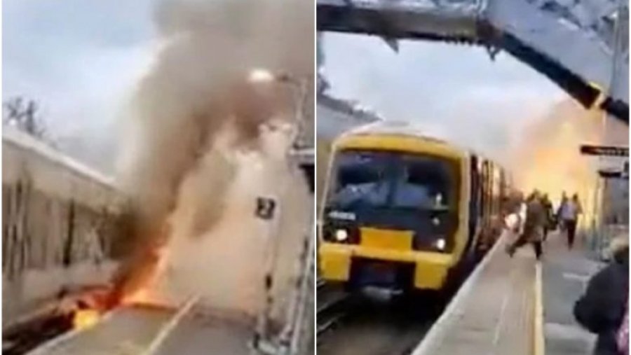 VIDEO/ Momenti kur pasagjerët dalin nga treni që mori flakë në qytetin Kent të Anglisë
