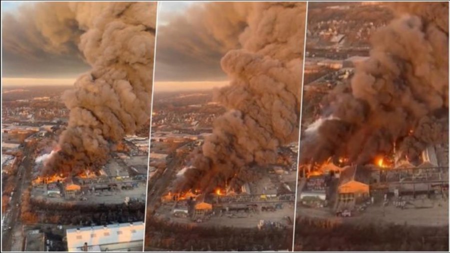Pamje apokaliptike/ Shpërthen në flakë fabrika në Chicago