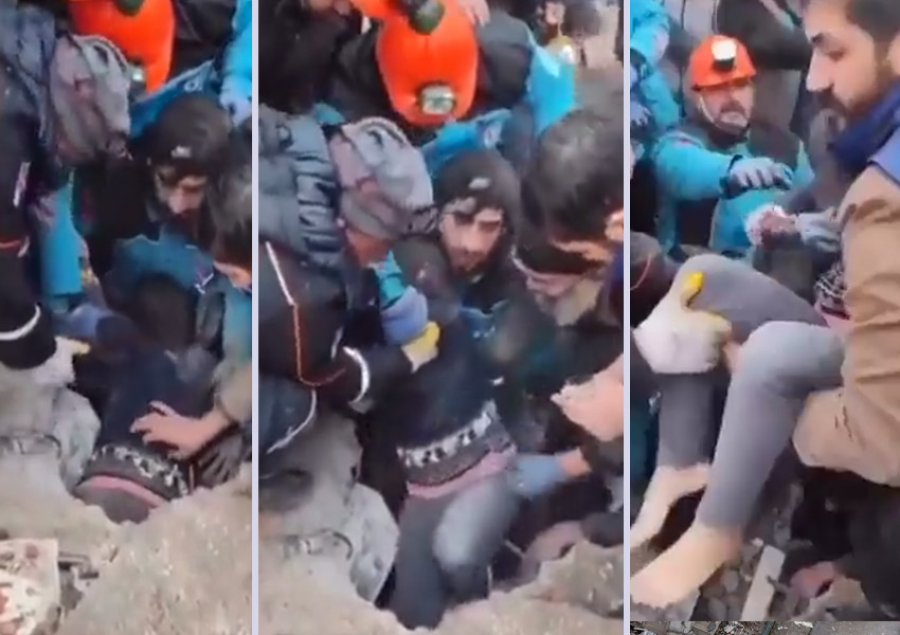VIDEO/ Nxirret gjallë pas 12 orësh nën rrënojat e tërmetit vajza e vogël në Turqi