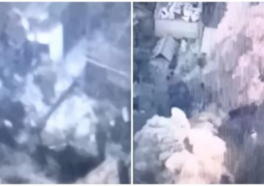 VIDEO/ Po fshiheshin në një objekt gjysmë të rrënuar, artileria ukrainase godet ushtarët rusë në Bakhmut