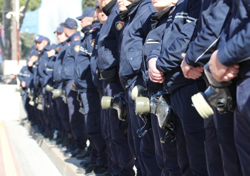 FOTOLAJM/ Policët me kundërgaz rreshtohen përpara kryeministrisë